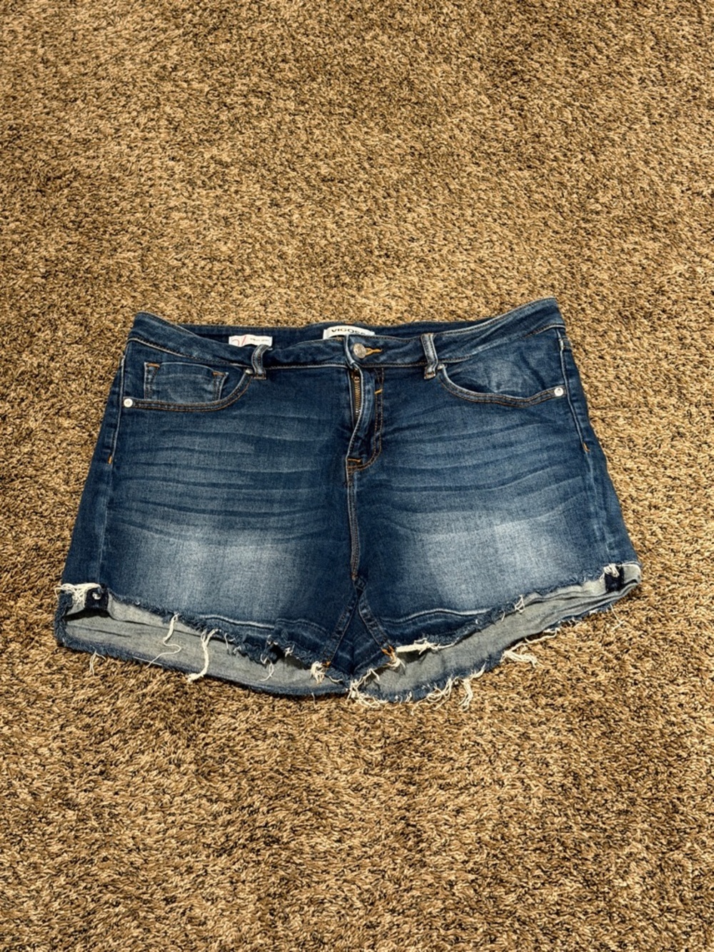Vigoss Medium Blue Distressed Cutoff Denim Shorts